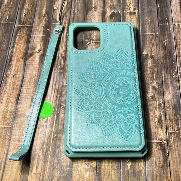 5for$10 Datura Flowers iPhone 12 Pro & iPhone 12 Wallet Case 3 Card Holder Case - Picture 10 of 10
